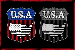 USA Flag Badge with Distressed Product Image 1
