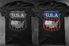 USA Flag Badge with Distressed Product Image 2