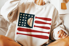 American Flag Baseball PNG, USA Baseball PNG, Patriotic PNG Product Image 3