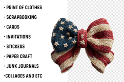 Faux Yarn USA Flag Bow PNG Product Image 2