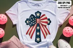 Patriotic Cross Coquette Bow Design PNG Digital Download 