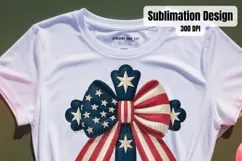 Patriotic Cross Coquette Bow Design PNG Digital Download Product Image 2