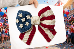 USA Flag Bow PNG Faux Yarn Patriotic Product Image 2