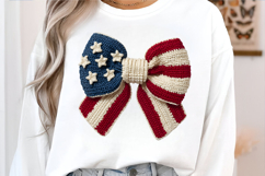 USA Flag Bow PNG Faux Yarn Patriotic Product Image 4