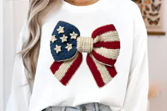 USA Flag Bow PNG Faux Yarn Patriotic Product Image 4