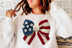 USA Flag Bow PNG Faux Yarn Patriotic Product Image 5