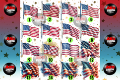 Watercolor American Flag Clipart Bundle Product Image 2
