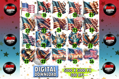 Watercolor American Flag Clipart Bundle Product Image 3