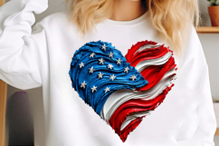USA Flag Heart PNG, 4th of July Patriotic Design Product Image 3