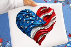 USA Flag Heart PNG, 4th of July Patriotic Design Product Image 1