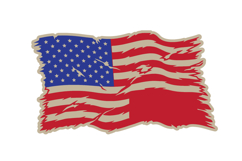 Laser Cut Distress USA Flag for Memorial and Anniversary SVG Product Image 2