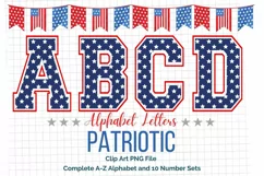 Patriotic American Flag Alphabet USA Sport Varsity Letters Product Image 1