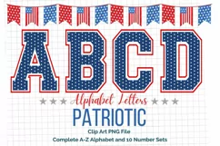 Patriotic American Flag Alphabet USA Sport Varsity Letters Product Image 1