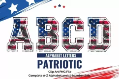 Patriotic American Flag Alphabet USA Sport Varsity Letters Product Image 1
