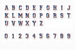 Patriotic American Flag Alphabet USA Sport Varsity Letters Product Image 2