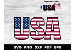 American Flag USA Name Design SVG PNG DXF EPS Product Image 1