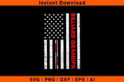 Billiard Grandpa SVG | American Flag Pool Cue Design Product Image 1