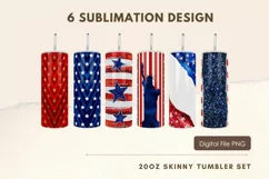 20oz Patriotic Tumbler Red White Blue Star Glitter Tumbler Product Image 1