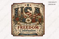 Patriotic Americana Vintage Sign PNG Bundle Product Image 15