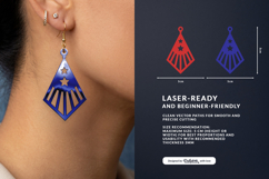 4th of July Earrings SVG | Patriotic Jewelry Laser Cut SVG Product Image 3