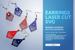 4th of July Earrings SVG | Patriotic Jewelry Laser Cut SVG Product Image 1