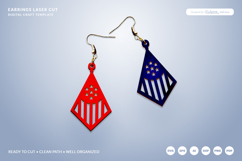 4th of July Earrings SVG | Patriotic Jewelry Laser Cut SVG Product Image 2