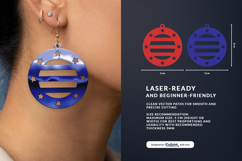 4th of July Earrings SVG | Patriotic Jewelry Laser Cut SVG Product Image 2