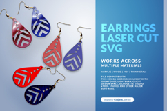 4th of July Earrings SVG | Patriotic Jewelry Laser Cut SVG Product Image 3