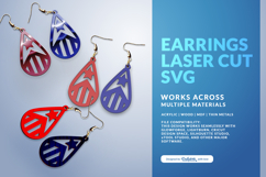 4th of July Earrings SVG | Patriotic Jewelry Laser Cut SVG Product Image 3