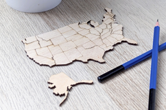 USA Puzzle Map - laser cut file, Glowforge pattern Product Image 7