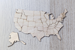 USA Puzzle Map - laser cut file, Glowforge pattern Product Image 4