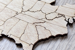 USA Puzzle Map - laser cut file, Glowforge pattern Product Image 3