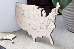 USA Puzzle Map - laser cut file, Glowforge pattern Product Image 5