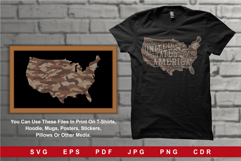 USA Map Brown Desert Camouflage with Distressed Product Image 1
