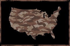 USA Map Brown Desert Camouflage with Distressed Product Image 2