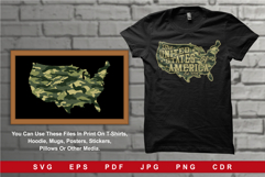 USA Map Green Camouflage with Distressed Product Image 1