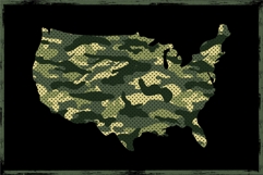 USA Map Green Camouflage with Distressed Product Image 2