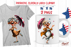 USA patriotic clipart bundle Elderly lady 4th of July PNG Product Image 7