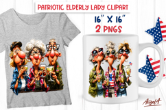 4th of July clipart USA patriotic elderly ladies best friend Product Image 1