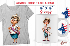 4th of July clipart Miss independence PNG Funny lady Grandma Product Image 1