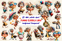 USA patriotic clipart bundle Elderly lady 4th of July PNG Product Image 1