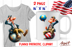 4th of July clipart patriotic USA Funny character soldier Product Image 1