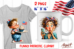 4th of July clipart patriotic USA boy, selfie clipart png Product Image 1