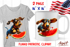 USA patriotic clipart bundle Funny 4th of July PNG Children Product Image 8