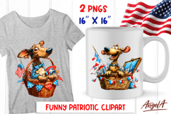4th of July clipart patriotic dog Dachshund USA flag PNG Product Image 1