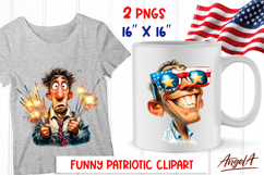 4th of July clipart patriotic USA man Portrait PNG Product Image 1