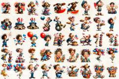 USA patriotic clipart bundle Funny 4th of July PNG Children Product Image 2