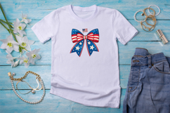 USA patriotic bow, coquette bow clipart, flag theme bow, patriotic design art, digital bow design, stars and stripes, freedom bow art, USA flag design, coquette bow art, patriotic sublimation design