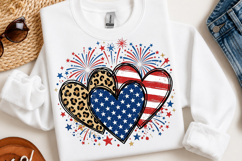 USA Patriotic Hearts Fourth of July Shirt Design Product Image 2