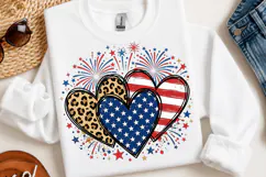 USA Patriotic Hearts Fourth of July Shirt Design Product Image 2